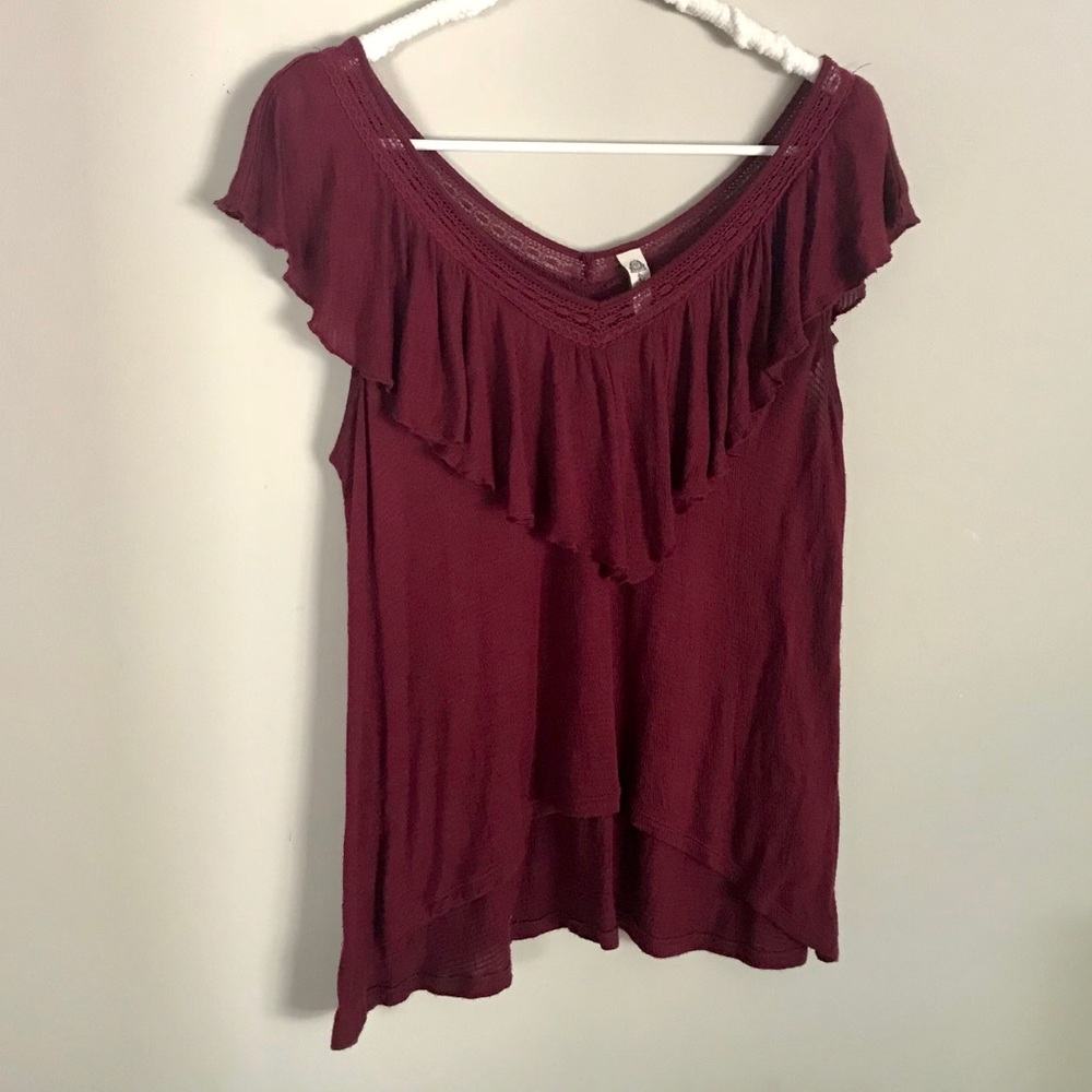 American Rag ruffle A-line top